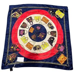 NWT Vintage 90s Handbag Print Scarf Chain Border Old Money Luxe Eurocore